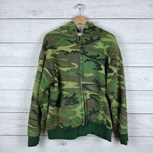 RARE Vintage 90s Camber Thermal Lined Camo Full Zip Hoodie Large